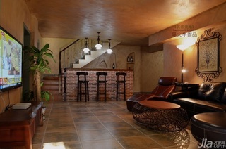导火牛田园风格别墅豪华型140平米以上客厅吧台沙发图片