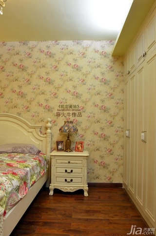 导火牛田园风格别墅豪华型140平米以上卧室床图片
