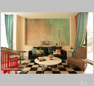 陈禹简约风格别墅经济型140平米以上客厅沙发背景墙沙发效果图