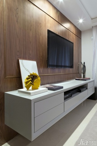 简约风格二居室富裕型客厅电视背景墙电视柜图片