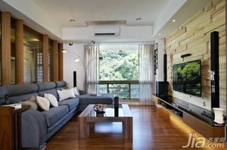 日式风格经济型120平米客厅吊顶沙发图片