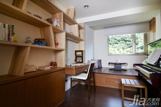日式风格经济型120平米书房书桌效果图