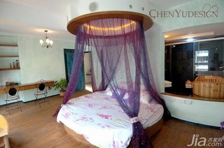 陈禹地中海风格公寓经济型110平米卧室床效果图