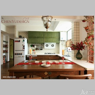陈禹田园风格公寓经济型110平米餐厅餐桌图片