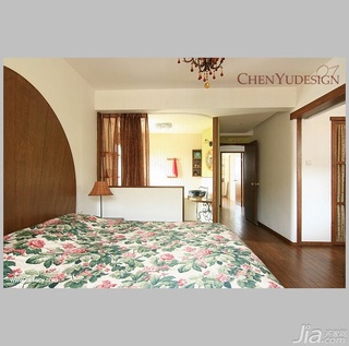 陈禹田园风格公寓经济型110平米卧室床图片