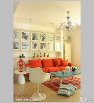 陈禹混搭风格公寓经济型80平米客厅照片墙沙发图片