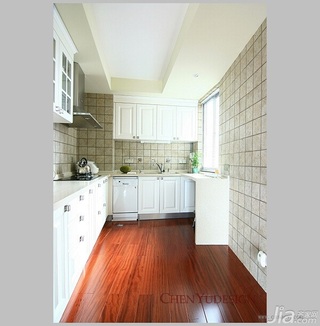 陈禹美式乡村风格公寓经济型140平米以上厨房橱柜设计图