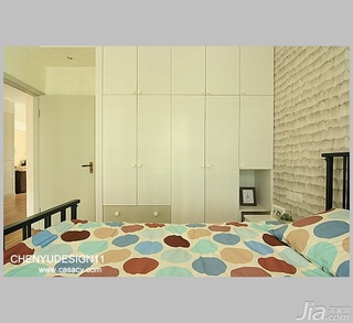 陈禹简约风格公寓经济型100平米卧室床效果图