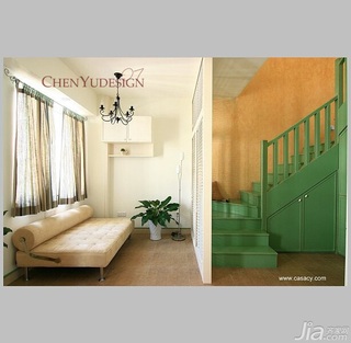 陈禹混搭风格复式经济型120平米楼梯沙发图片