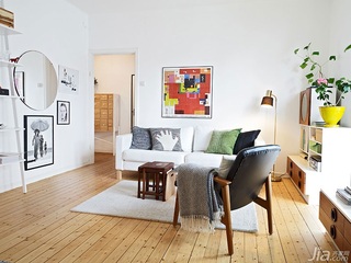 北欧风格小户型40平米客厅沙发效果图