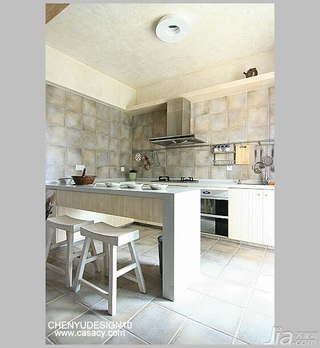 陈禹简约风格别墅经济型140平米以上厨房吧台橱柜设计图纸