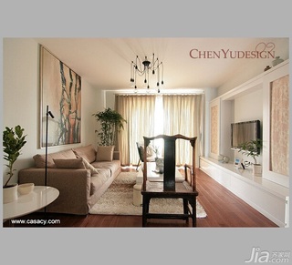 陈禹中式风格公寓经济型110平米客厅电视背景墙沙发效果图