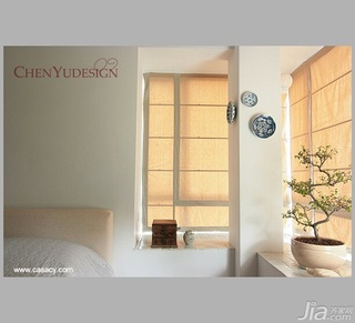 陈禹中式风格公寓经济型110平米卧室飘窗床效果图