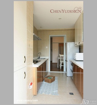 陈禹混搭风格公寓经济型130平米厨房橱柜图片