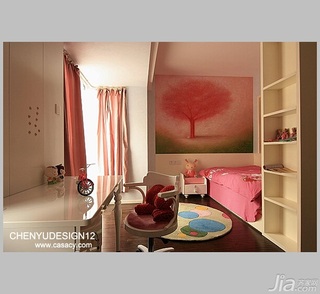 陈禹混搭风格公寓经济型儿童房卧室背景墙床图片