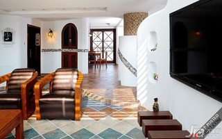 木水混搭风格别墅唯美富裕型140平米以上客厅沙发图片