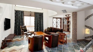 木水混搭风格别墅富裕型140平米以上客厅沙发图片