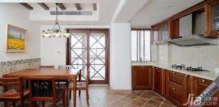 木水混搭风格别墅富裕型140平米以上厨房橱柜设计