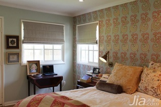 美式乡村风格三居室富裕型120平米卧室卧室背景墙床效果图