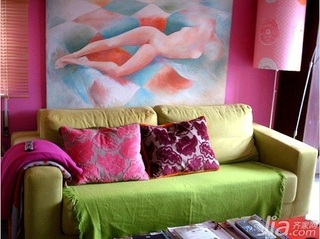 混搭风格一居室小清新富裕型120平米客厅沙发图片