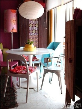 混搭风格一居室富裕型120平米餐厅餐桌图片