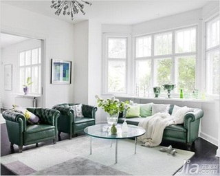 北欧风格小清新绿色富裕型120平米客厅沙发图片