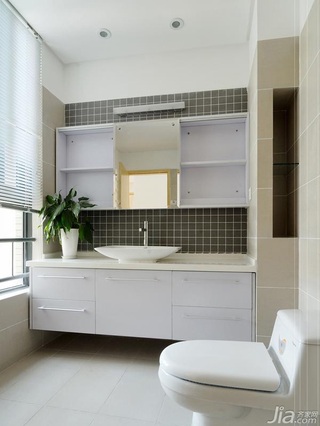木水简约风格公寓经济型90平米卫生间洗手台效果图