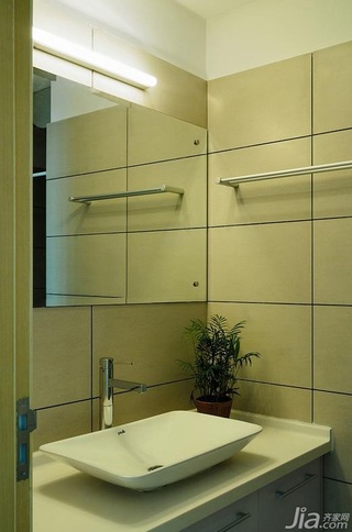 木水简约风格公寓经济型90平米卫生间洗手台图片