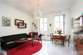 北欧风格一居室富裕型120平米客厅沙发背景墙沙发效果图