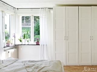北欧风格二居室白色富裕型110平米卧室衣柜效果图