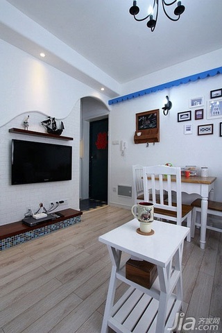 地中海风格小户型经济型40平米客厅婚房设计图