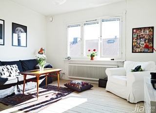 北欧风格一居室小清新经济型40平米客厅沙发图片