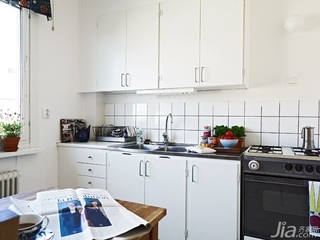 北欧风格一居室白色经济型40平米厨房橱柜安装图