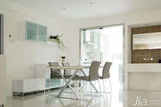 木水简约风格公寓小清新白色经济型90平米餐厅餐桌图片