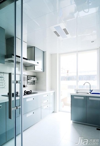 木水简约风格公寓白色经济型90平米厨房橱柜设计图
