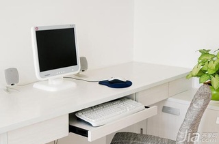 木水简约风格公寓小清新白色经济型90平米书房书桌效果图