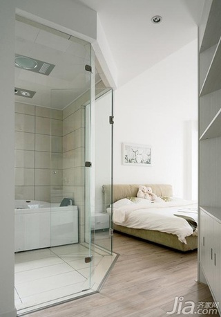 木水简约风格公寓经济型90平米卧室床图片