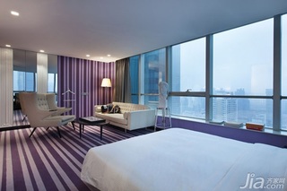 简约风格紫色富裕型120平米客厅沙发图片