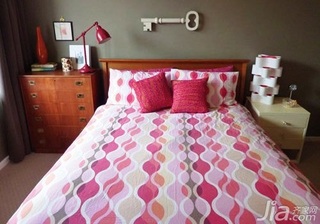 混搭风格二居室可爱富裕型90平米卧室床图片
