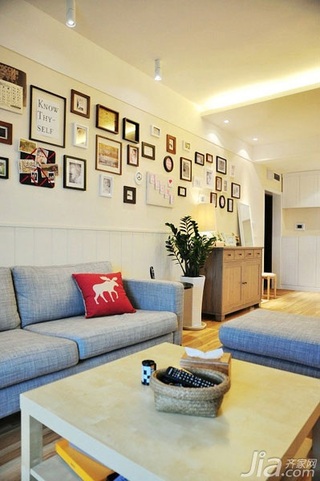 宜家风格小户型经济型50平米客厅设计图纸