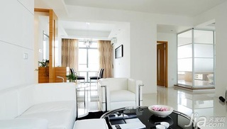 木水简约风格公寓白色经济型100平米客厅沙发图片