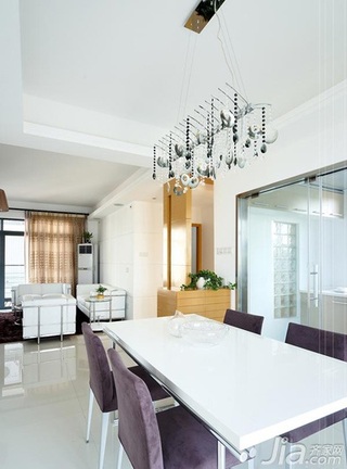 木水简约风格公寓经济型100平米餐厅餐桌效果图