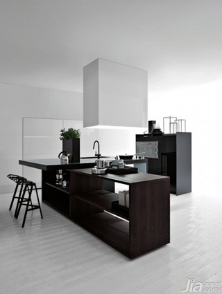 简约风格二居室实用黑白富裕型130平米厨房橱柜安装图