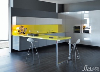 简约风格二居室简洁黄色富裕型130平米厨房橱柜设计图纸