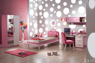 混搭风格二居室可爱富裕型120平米儿童房卧室背景墙儿童床效果图