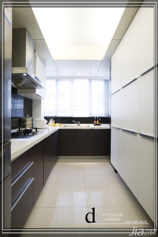 简约风格公寓黑白富裕型100平米厨房橱柜设计图