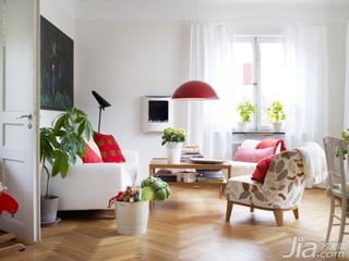 北欧风格二居室富裕型110平米客厅茶几效果图