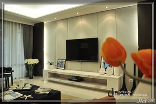 混搭风格公寓大气富裕型140平米以上客厅电视背景墙沙发图片