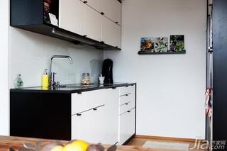简约风格公寓黑白经济型50平米厨房橱柜定做