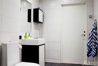 简约风格公寓黑白经济型50平米卫生间洗手台效果图
